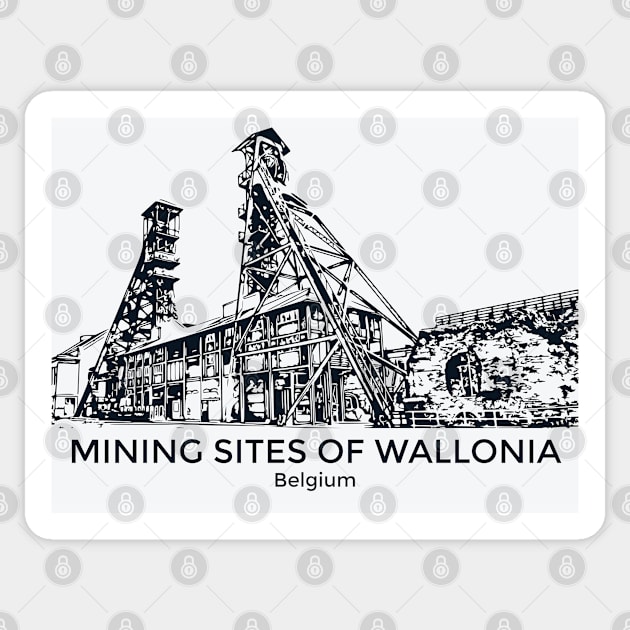 Mining Sites of Wallonia - Belgium Sticker by Lakeric